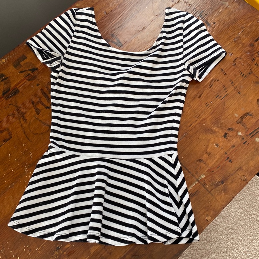 H&M Peplum Jersey Striped Tee
